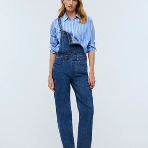 Madewell Low-Slung Straight Leg Blue Denim Overalls Jeans Sz M N0685